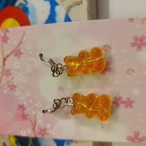 ORANGE GUMMY BEAR EARRINGS